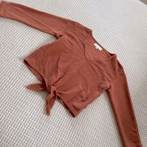 Madewell Texture & Thread ribbed orange top